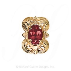 GS494 PT - 14 Karat Gold Pink Tourmaline Slide 
